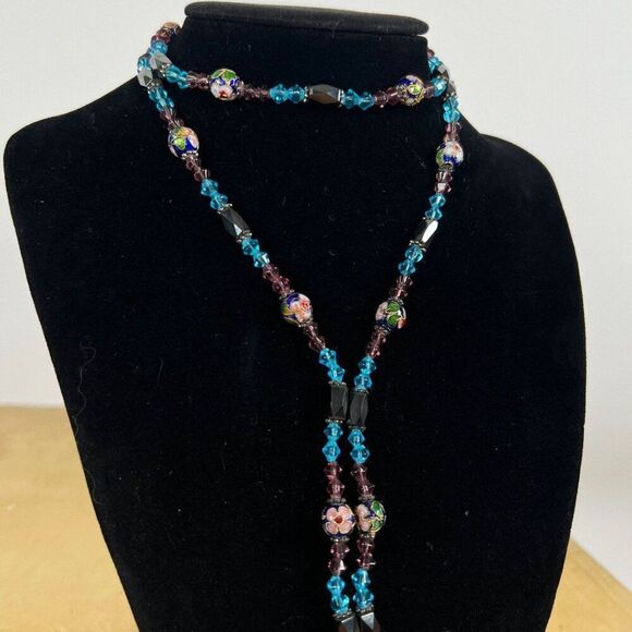 Blue Floral Magnetic Waist Beads - Bohemian Fairycore Earthy Belly Waist Chain - Picture 4 of 6